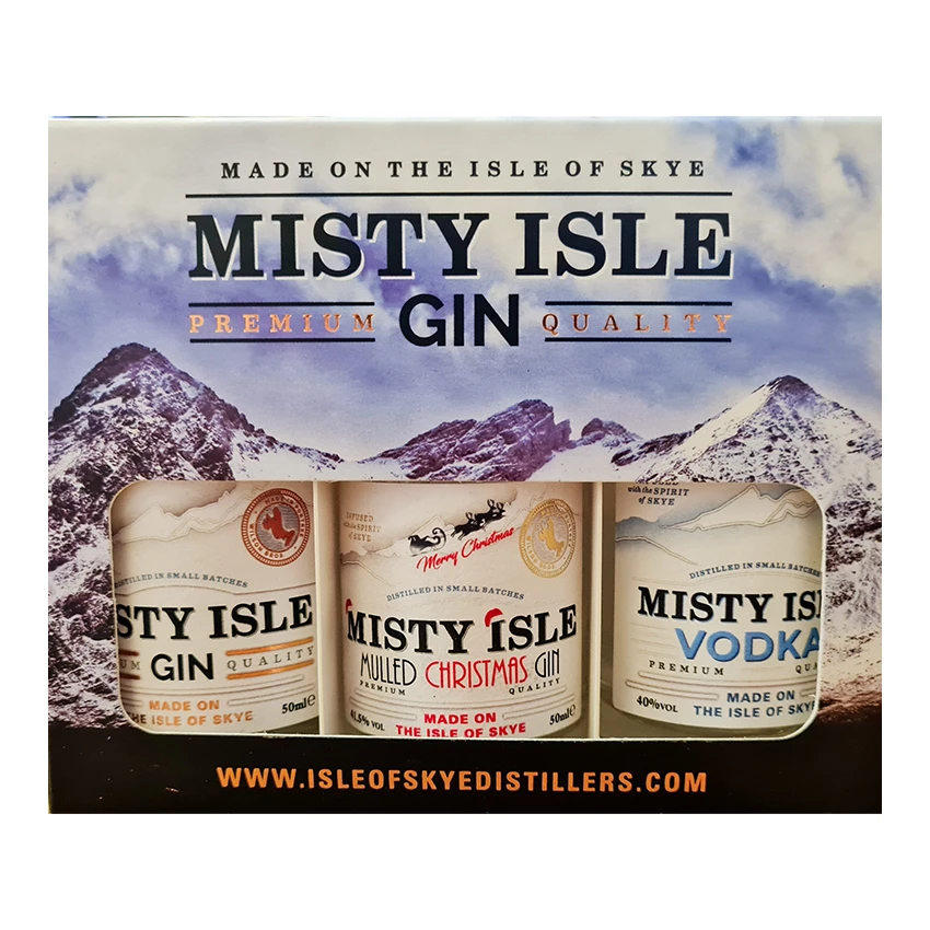 Misty Isle Christmas Gin Miniature Triple Pack 3 Misty Isle Christmas Gin Miniature Triple Pack